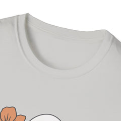 Cute Ghost and Floral Graphic T-Shirt - Unisex Comfort Fit, Halloween & Everyday Wear