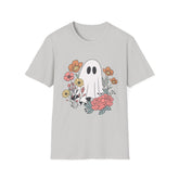 Cute Ghost and Floral Graphic T-Shirt - Unisex Comfort Fit, Halloween & Everyday Wear