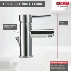 Delta Faucet Modern Single Hole Bathroom Faucet Brushed Nickel, 559LF-SSPP