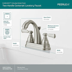 Peerless Elmhurst Two-Handle Bath Faucet | Tavomart