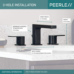 Peerless matte black bathroom faucet | Tavomart