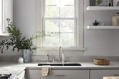Two-handle kitchen faucet with spray | Tavomart