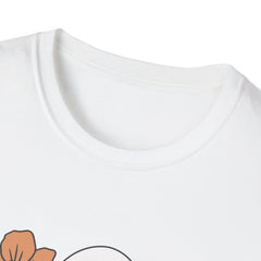 Cute Ghost and Floral Graphic T-Shirt - Unisex Comfort Fit, Halloween & Everyday Wear